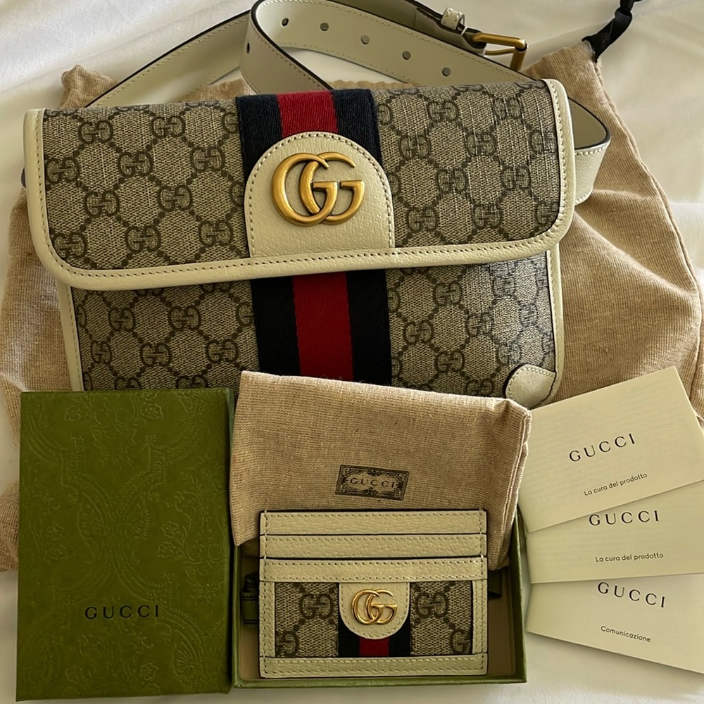 Gucci Supreme Monogram Web Small Ophidia Belt Bag